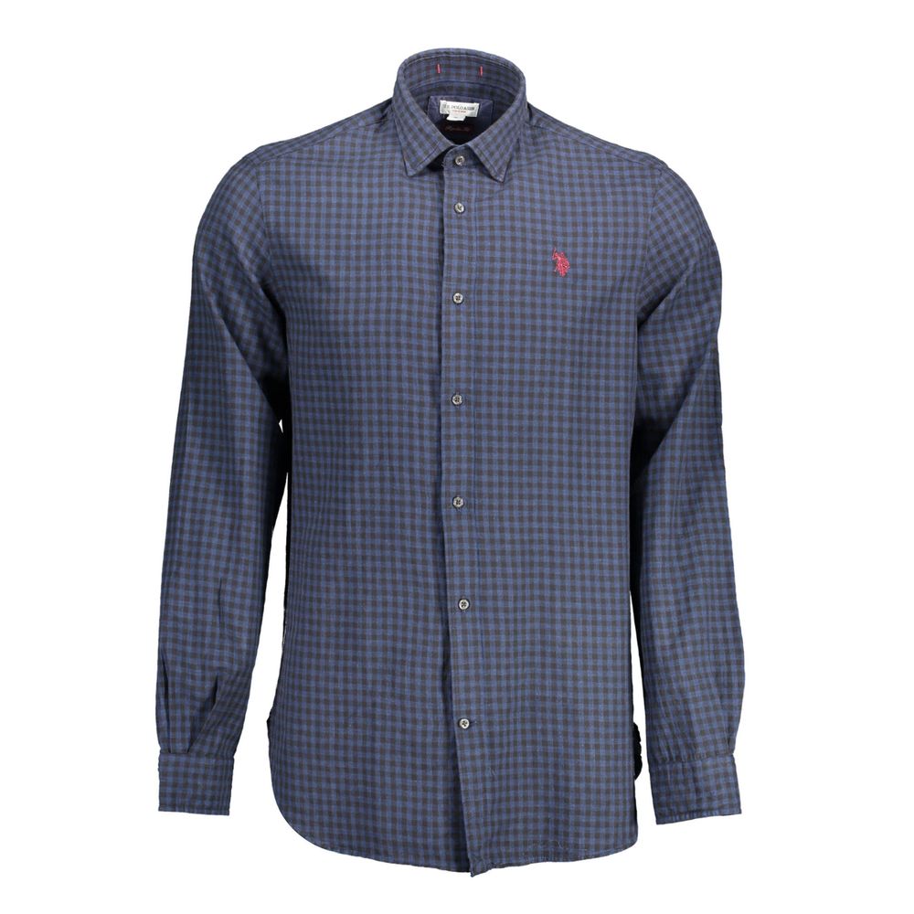 US POLO ASSN. Blue cotton shirt for men